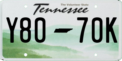 TN license plate Y8070K