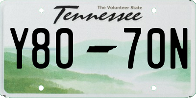 TN license plate Y8070N