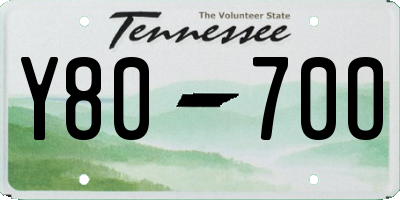 TN license plate Y8070O