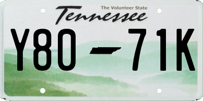 TN license plate Y8071K