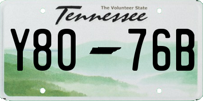 TN license plate Y8076B