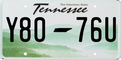 TN license plate Y8076U