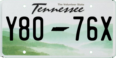 TN license plate Y8076X
