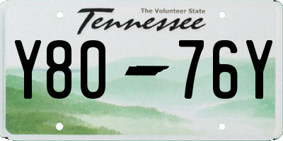 TN license plate Y8076Y