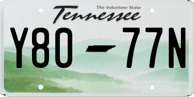 TN license plate Y8077N