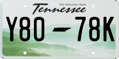 TN license plate Y8078K