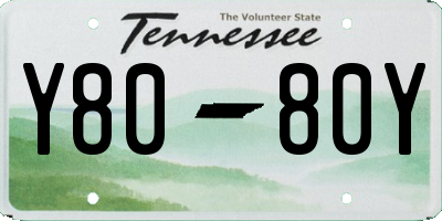 TN license plate Y8080Y