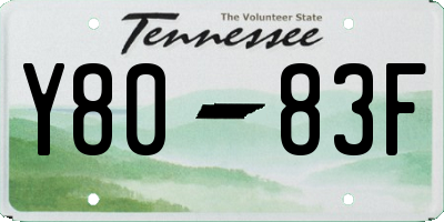 TN license plate Y8083F