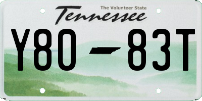TN license plate Y8083T