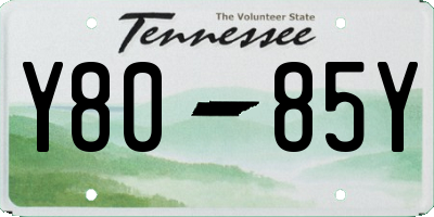TN license plate Y8085Y