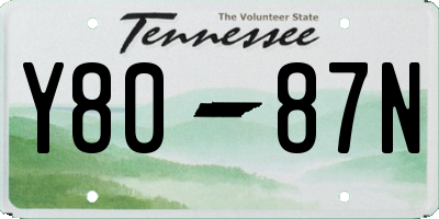 TN license plate Y8087N