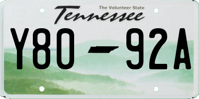 TN license plate Y8092A