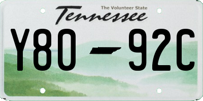 TN license plate Y8092C