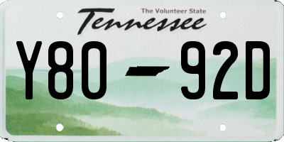 TN license plate Y8092D