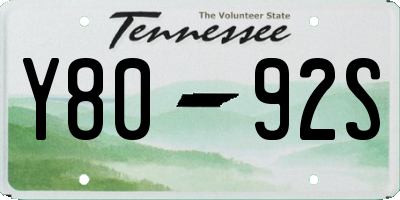 TN license plate Y8092S