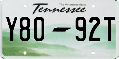 TN license plate Y8092T