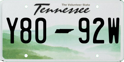 TN license plate Y8092W