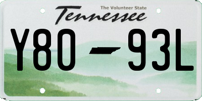 TN license plate Y8093L