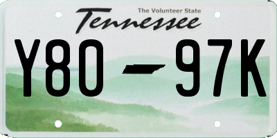 TN license plate Y8097K