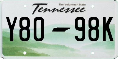 TN license plate Y8098K