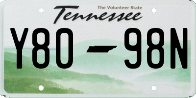 TN license plate Y8098N