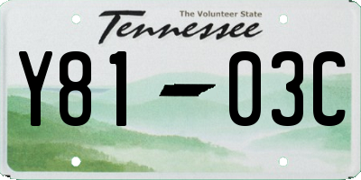 TN license plate Y8103C