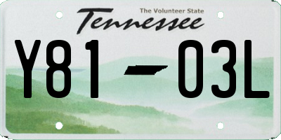 TN license plate Y8103L