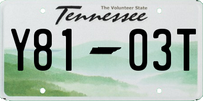 TN license plate Y8103T