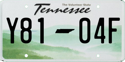 TN license plate Y8104F