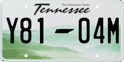 TN license plate Y8104M