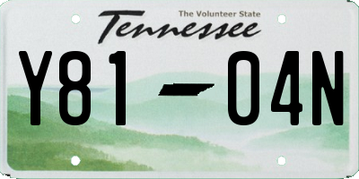 TN license plate Y8104N
