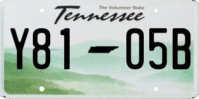 TN license plate Y8105B
