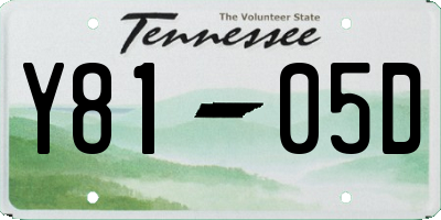TN license plate Y8105D