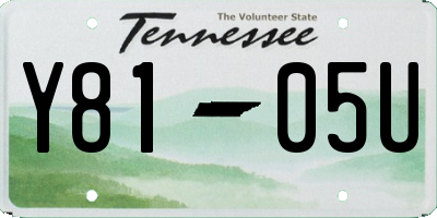 TN license plate Y8105U
