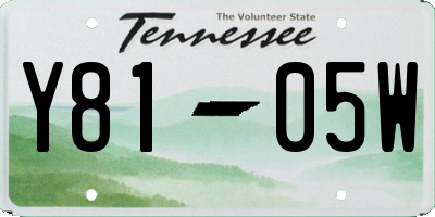 TN license plate Y8105W