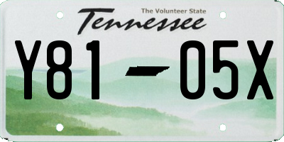 TN license plate Y8105X