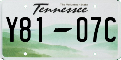 TN license plate Y8107C