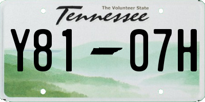 TN license plate Y8107H