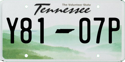 TN license plate Y8107P