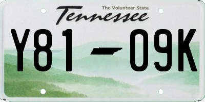 TN license plate Y8109K