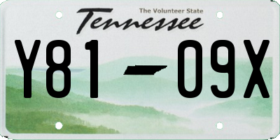 TN license plate Y8109X