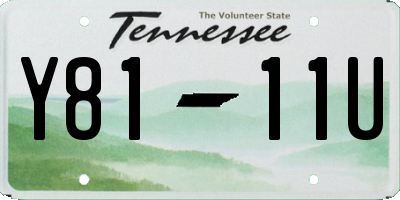 TN license plate Y8111U