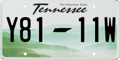 TN license plate Y8111W