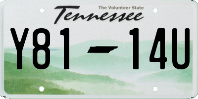 TN license plate Y8114U