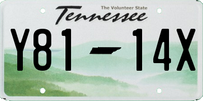TN license plate Y8114X