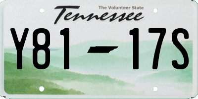 TN license plate Y8117S