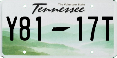 TN license plate Y8117T