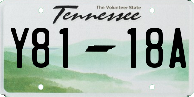 TN license plate Y8118A