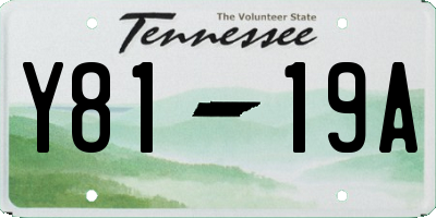 TN license plate Y8119A