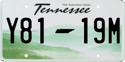 TN license plate Y8119M